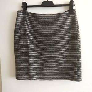 NWOT Esprit metallic skirt stripes sheen office business casual pencil wool